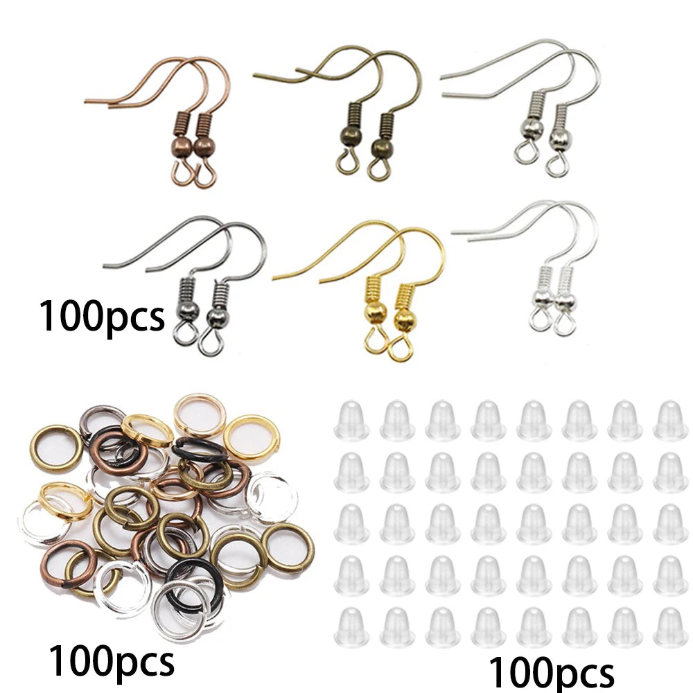 210-400Pcs Jewelry Making Kit - Lobster Clasps Jump Rings Crimp Beads Findings for DIY Bracelets & Necklaces