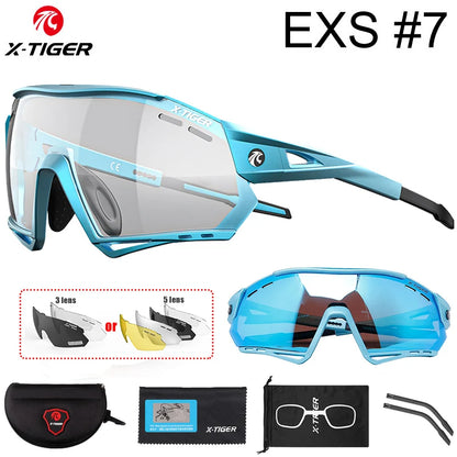 X-TIGER Polarized Cycling Glasses — Photochromic MTB & Road Bike Sunglasses for Sports