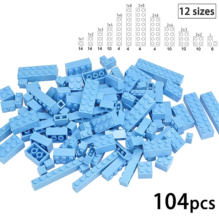 DIY Building Block Wall Figures Bricks - 1x2, 1x3 & 1x4 Small Construction Bricks for Creative Building & Educational Play