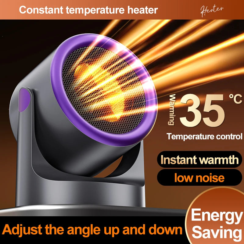 Desktop Mini Space Heater - Quiet, Energy-Efficient Fast-Heating Warm Air Blower for Dormitory, Home, Bedroom and Office Use