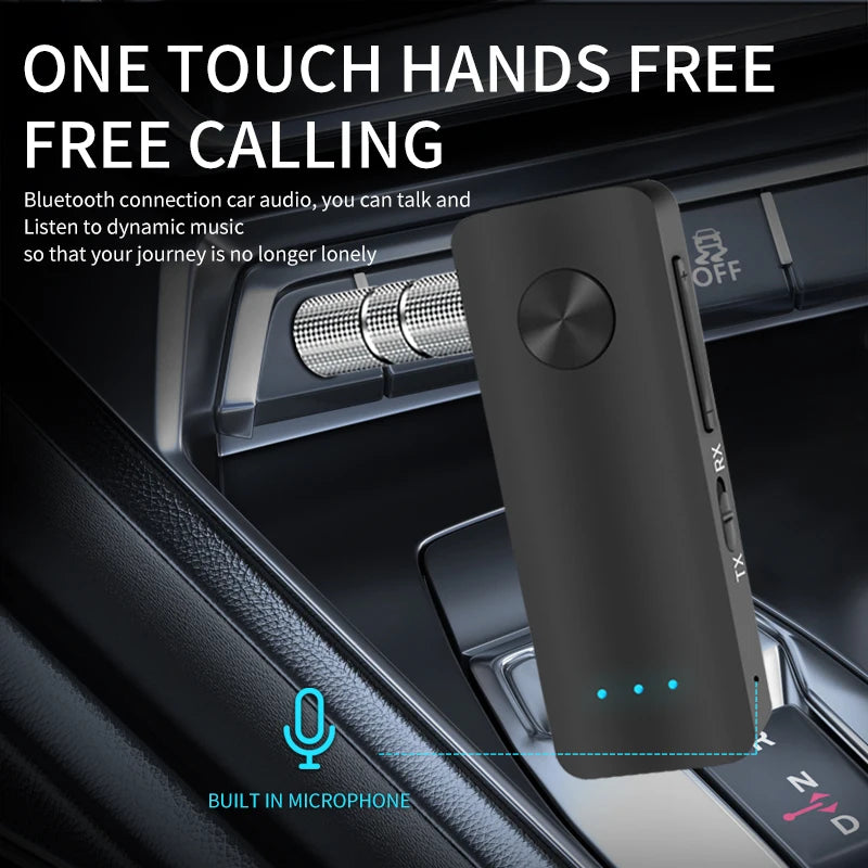 2 in 1 Bluetooth 5.4 Audio Receiver & Transmitter – HiFi Stereo Wireless Adapter with Mic & 3.5mm AUX for Car, Airplane, TV, PC, Speaker