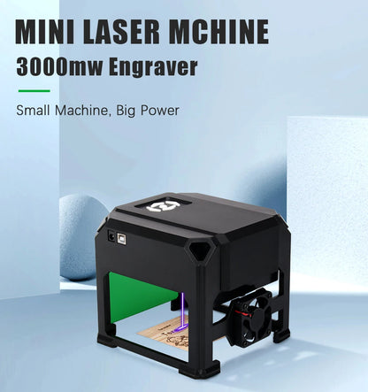 CNC K4 Mini Laser Engraver – 3000mW Bluetooth Engraving Machine for Wood, Leather, MDF & Paper