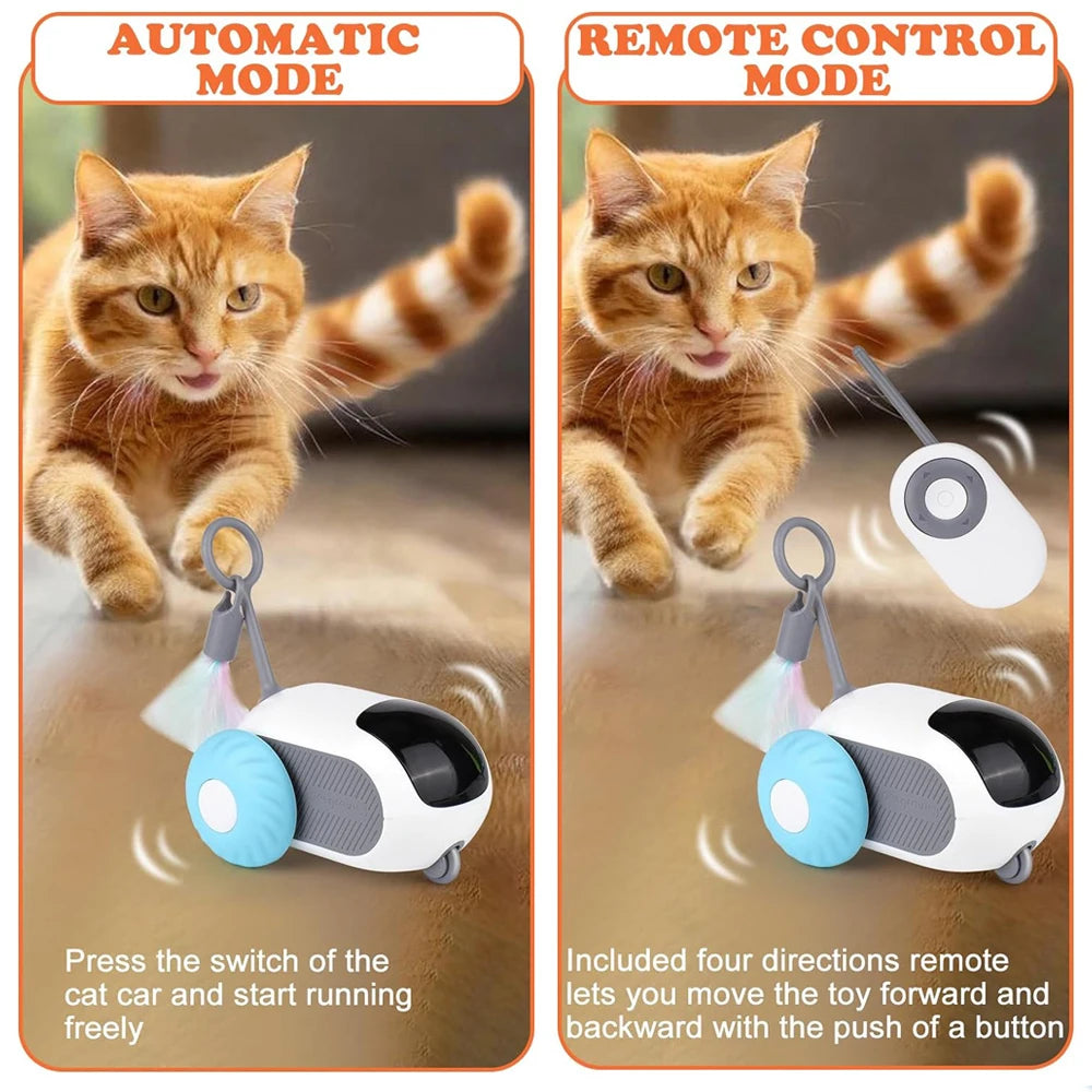 Smart Cat Toy Car – 2-Mode Automatic Remote-Controlled Interactive Toy for Cats & Dogs