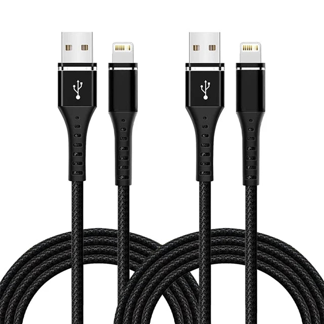 Original Lightning Cable USB – Fast Charging Wire for iPhone 14-6S Plus, X, XR, XS, 13, 12, 11 Pro Max, SE, Nylon Braided Charger Cord