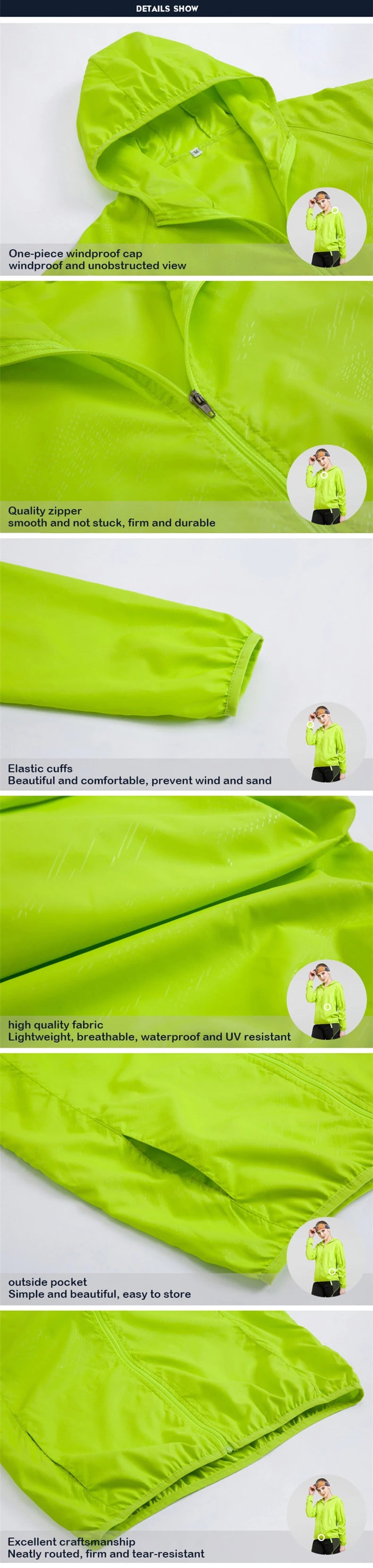 LNGXO Unisex Waterproof Hiking Jacket – Quick Dry Camping Windbreaker, Trekking, Fishing, Anti-UV Rain Coat for Men & Women
