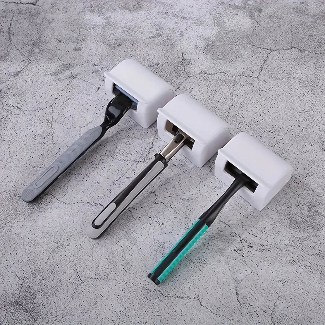 Black/Grey Shower Shaver & Electric Toothbrush Holder – Easy-Install Space-Saving Bathroom Organizer