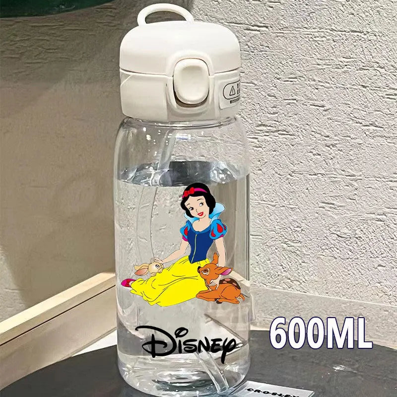600/400ML Mermaid Princess Water Cup – Portable Transparent Plastic Sport Bottle for Kids