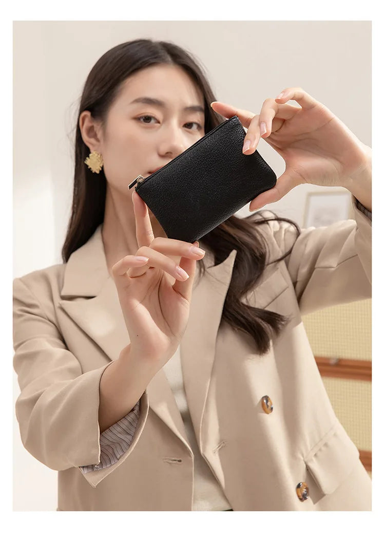 Fashion Women’s Small PU Wallet – High-Quality Zipper Card Purse & Key Storage Bag for Ladies