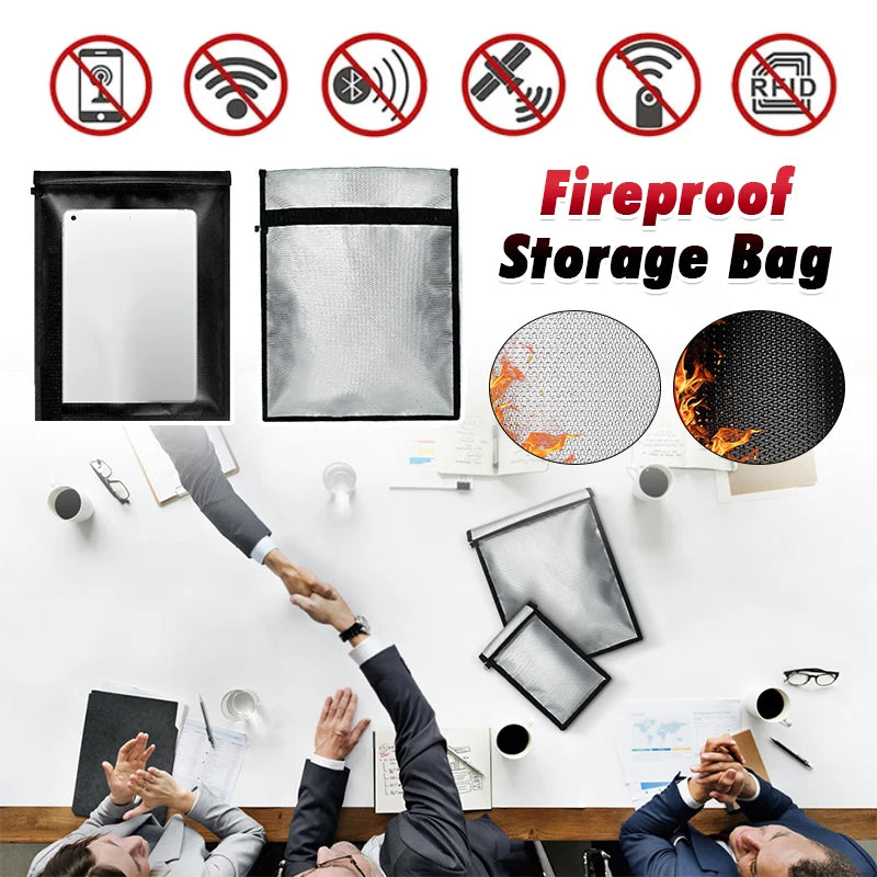 Fireproof & Waterproof Faraday Bag – Anti-Hacking Signal Blocking Pouch for Phones, Key Fobs, Notebooks & Computers
