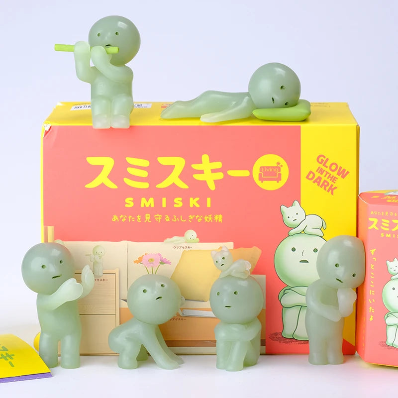 Smiski Living Room Series Luminous Blind Box – Mini Glow-in-the-Dark Doll Ornament for Home Décor & Surprise Gift
