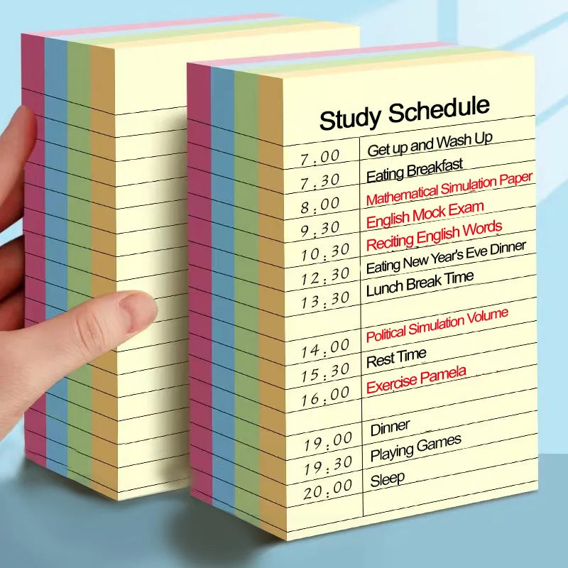 200-Sheet Sticky Note Set - 4-Color Self-Adhesive Writing Pads and Page Markers for Students, Office, and Study Organization