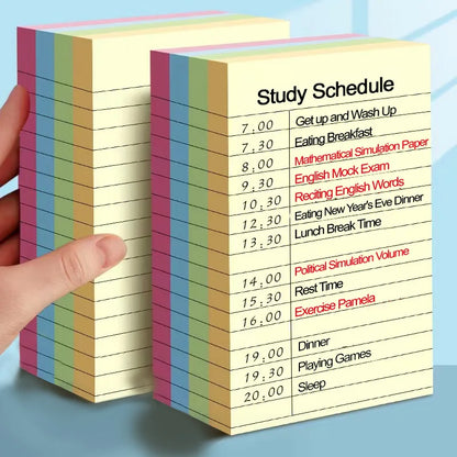 200-Sheet Sticky Note Set - 4-Color Self-Adhesive Writing Pads and Page Markers for Students, Office, and Study Organization