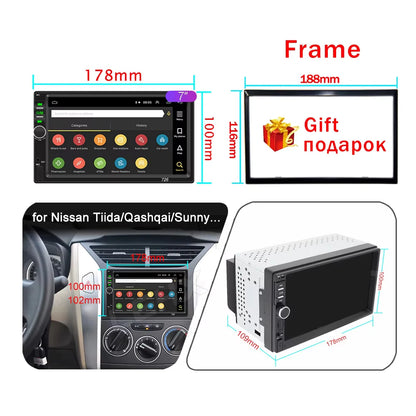 CAIXI 2Din Android 14 Car Radio — Universal CarPlay GPS Multimedia Autoradio for Toyota, Nissan, Jeep, Hyundai, Kia, Chevrolet, VW & Fiat