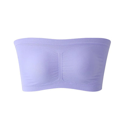 Women's Plus Size Strapless Bra – Thin, Removable Chest Cushion, Stretchy Seamless Invisible Bra, S-6XL