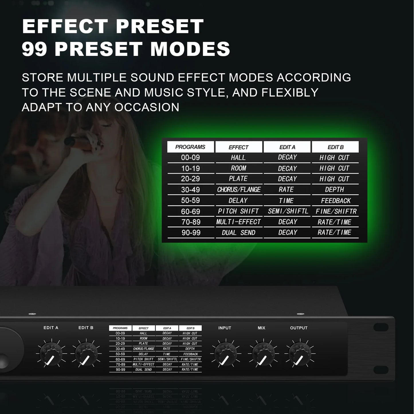 Professional Digital Reverberation DSP Processor - Multi-Effect Audio Equalizer for Enhanced Sound