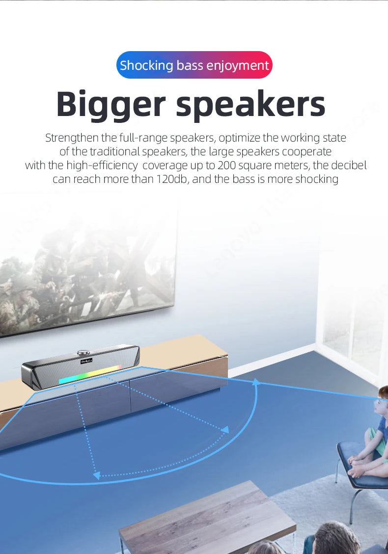 Lenovo TS33 Bluetooth 5.0 Speaker - Original Desk Subwoofer with AUX, Surround Sound for Home & Movies