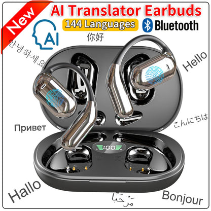 AI Translator Earbuds – Real-Time Bluetooth Translation Headphones for Travel, Supports 144 Languages