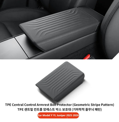 Tesla Model Y Juniper Armrest Pad 2026 TPE Center Console Cover Soft Protective Armrest Box Case Car Accessory