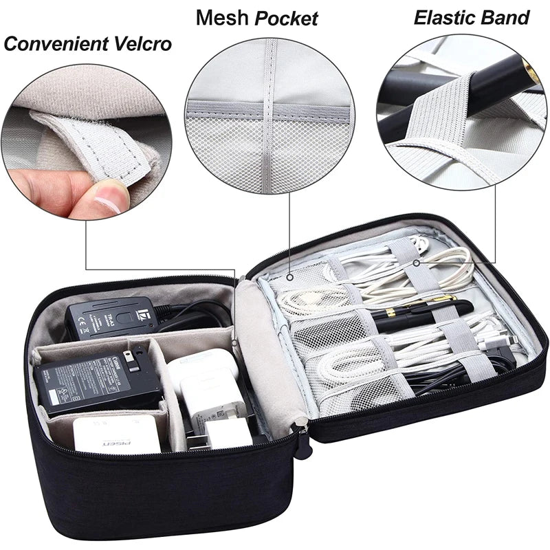 Portable Digital Storage Bag: Waterproof USB Gadget Cable Organizer Pouch - Ideal for Electronics Accessories & Devices, Digitals Pack Supply