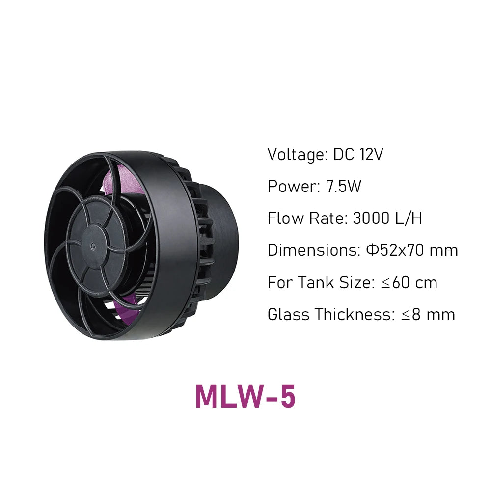 Jebao MLW Series Smart Aquarium Wave Maker – WiFi Flow Pump with LCD Controller for Fish Tanks