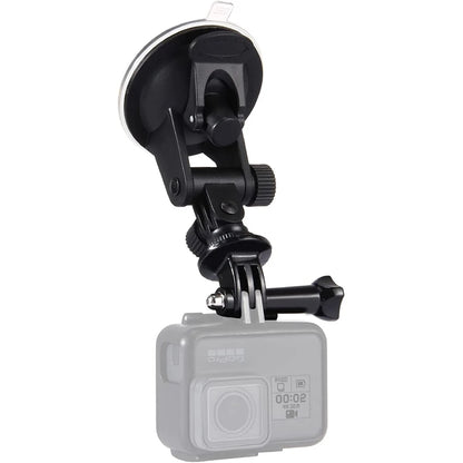Suction Cup Car Mount with Tripod Adapter — Phone & GoPro Holder for Action Cameras
