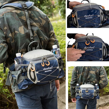 Outdoor Sports Waist Bag - Men's Fanny Pack for Cycling, Hiking, Camping and Running with Water Bottle Holder