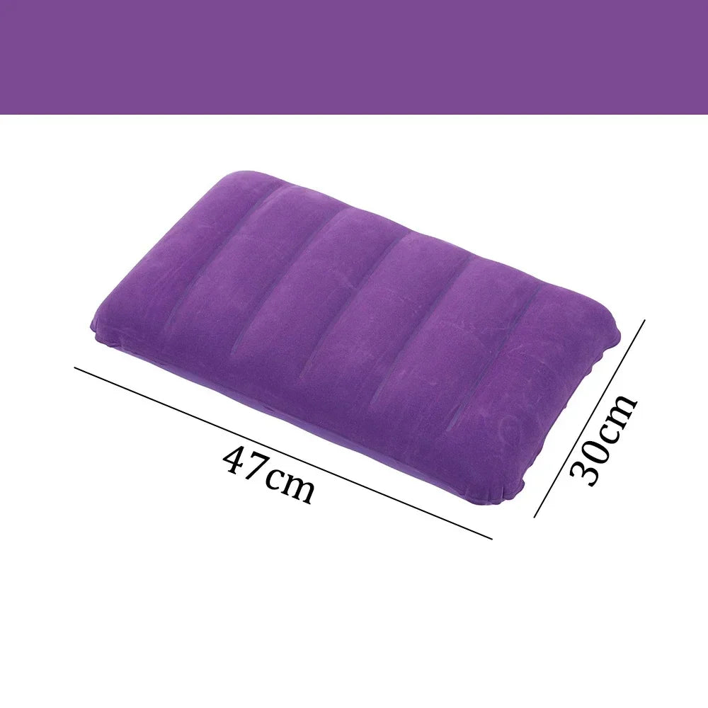 Inflatable Camping Pillow - Folding Air Cushion Travel Pillow for Outdoor Camping, Airplanes & Back Support