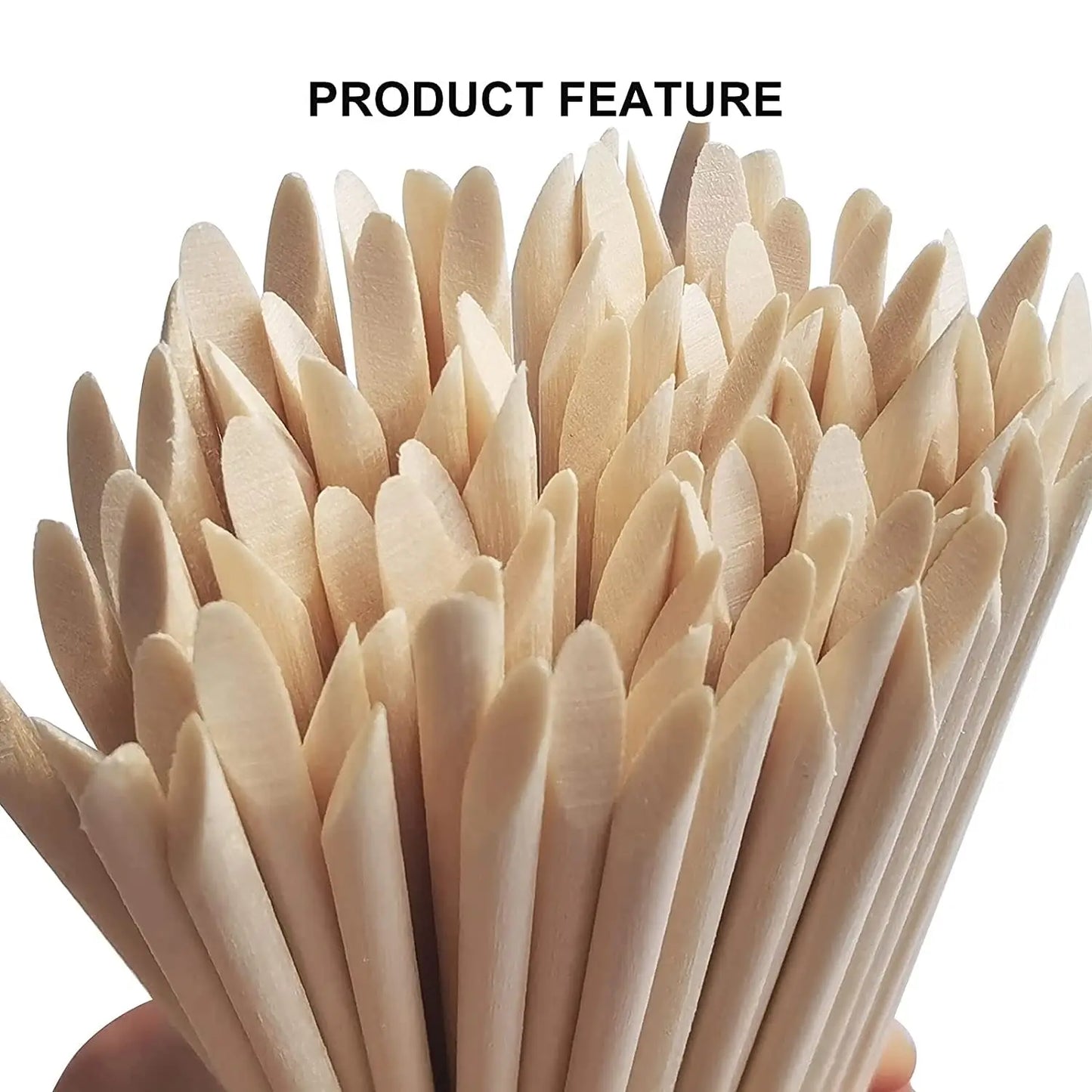 100/50PCS Orange Wood Nail Art Sticks - Cuticle Pusher, Rhinestone Remover & Manicure Pedicure Care Tools