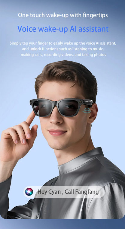 Blackview BV100 AI Smart Shooting Glasses – 2K HD 800W Camera with Bluetooth & Voice Assistant
