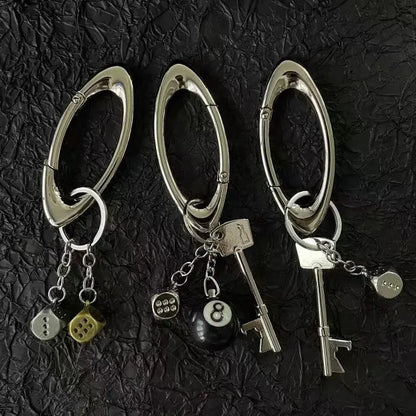 Unisex Essential Belt Icon Carabiner Keychain – Blackout Oval Solid Buckle for Men & Women Bag Accessories