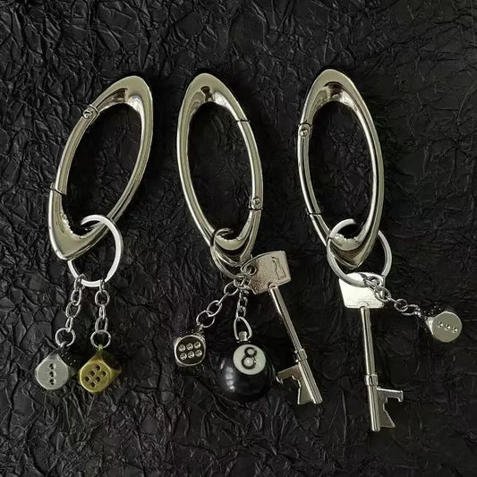 Unisex Essential Belt Icon Carabiner Keychain – Blackout Oval Solid Buckle for Men & Women Bag Accessories