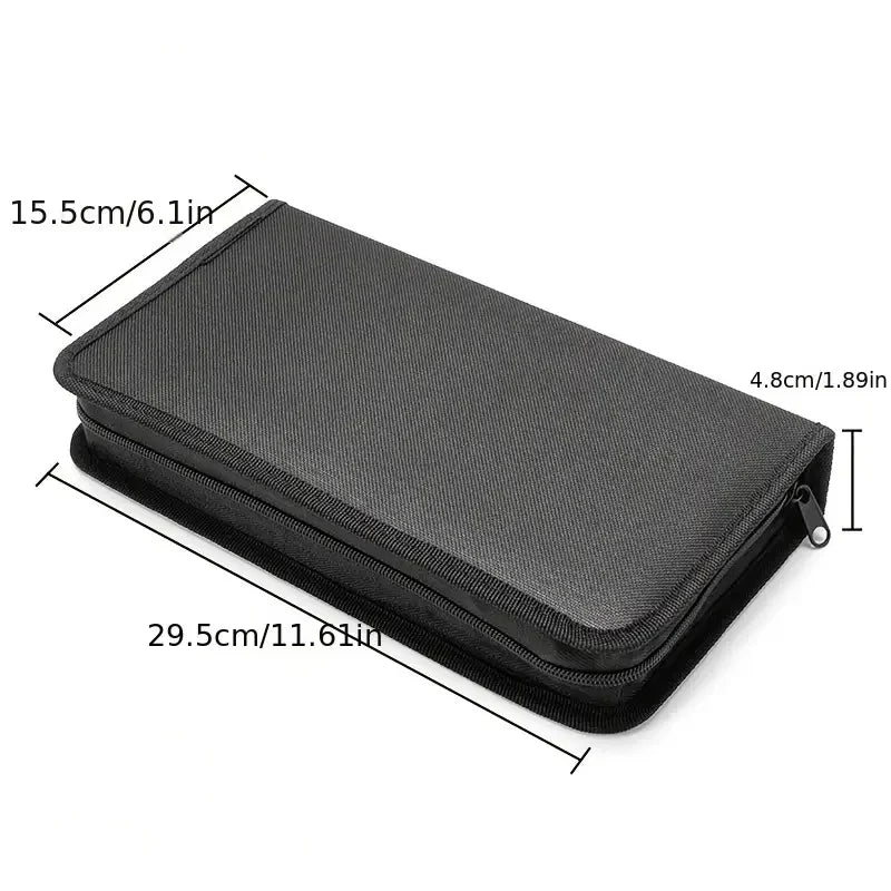 80-Disc Oxford Cloth CD Case Organizer – Portable Storage Holder for Car, Home & Travel Disc Protection Bag