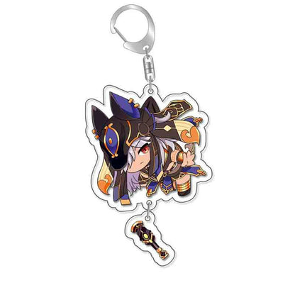 Anime Game Keychain – Atataki Itto, Kunikuzushi, Xiao, Tartaglia & Kazuha Cat Series Cosplay Key Chain