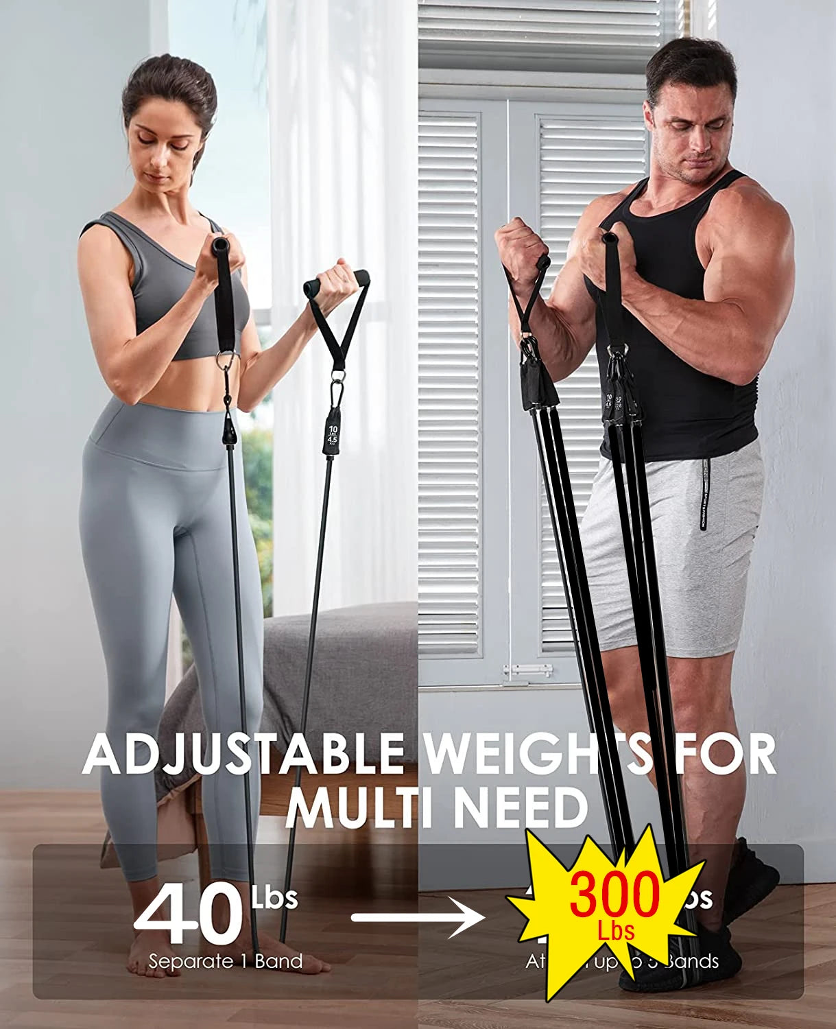 300lb Booty Resistance Band Set – Elastic Workout Harness for Home, Gym, Training & Dumbbell Exercises