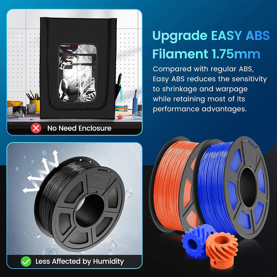 JAYO ABS 3D Printer Filament 1.75mm – High Toughness 1KG/Roll, Available in 1/2/3/5/10 Rolls