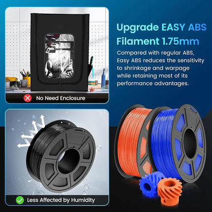 JAYO ABS 3D Printer Filament 1.75mm – High Toughness 1KG/Roll, Available in 1/2/3/5/10 Rolls