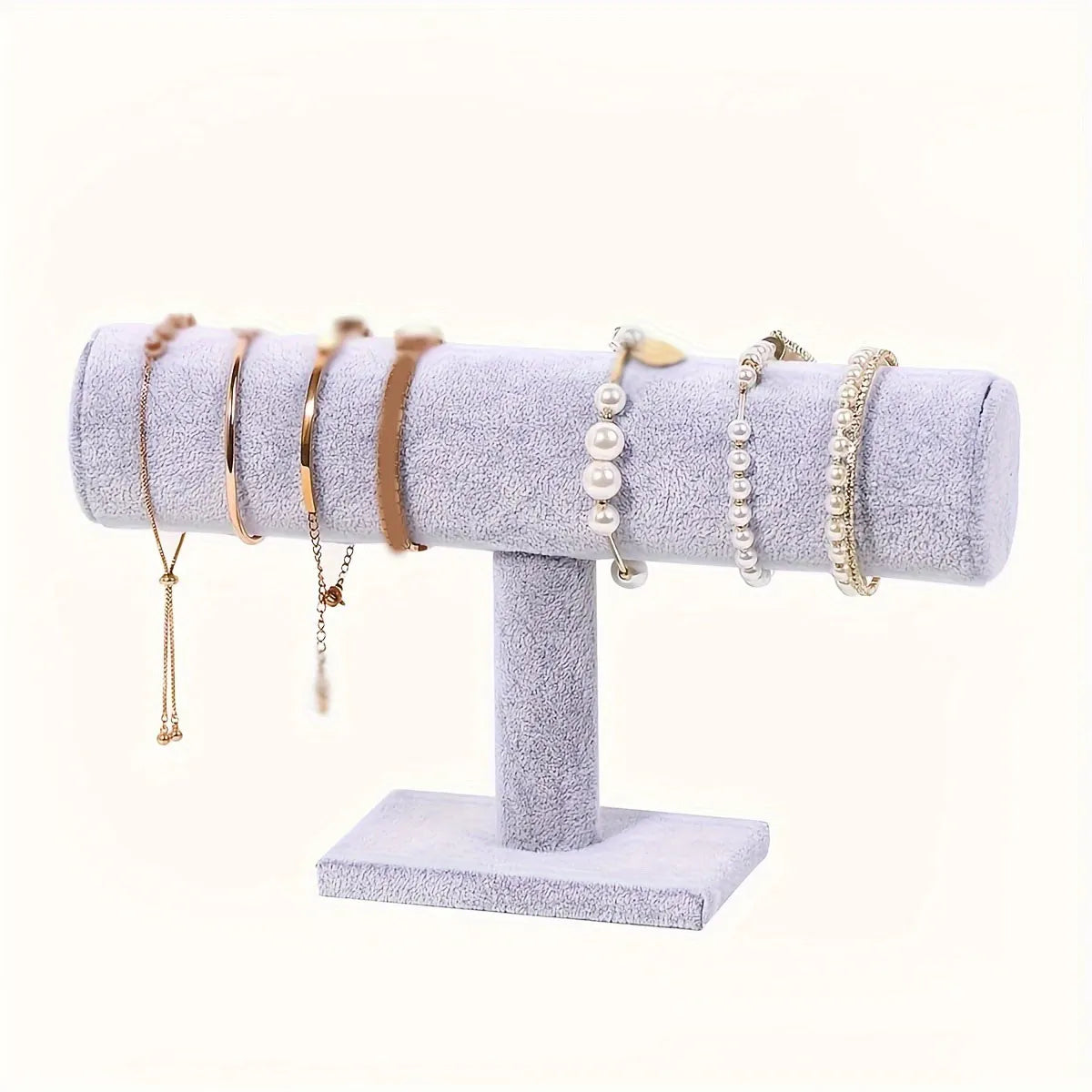 T-Shaped Jewelry Display Stand - Vertical Bracelet, Necklace & Watch Storage Organizer