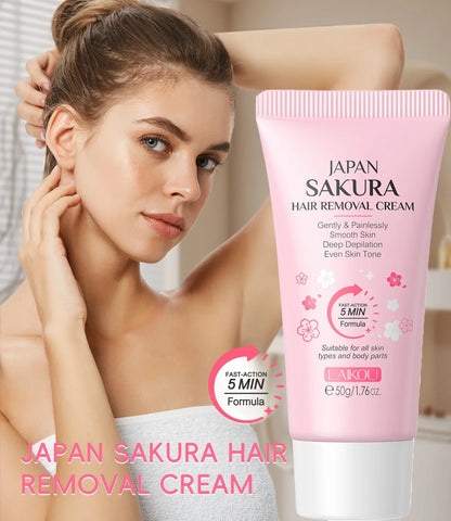 LAIKOU Hair Removal Cream for Men & Women — Painless Body & Intimate Area Epilator with Hair Growth Inhibitor, 50g