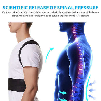 Adjustable Back Brace Posture Corrector Belt – Lumbar & Shoulder Support for Men & Women to Improve Scoliosis