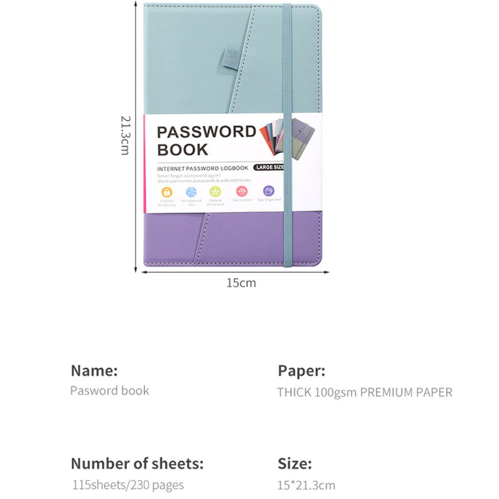 A5 Password Keeper Notebook with Alphabetical Tabs – Internet Login Organizer for Computer & Website Addresses