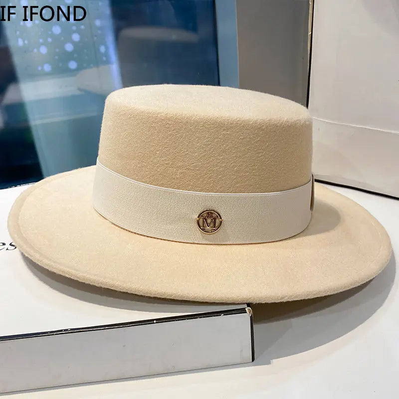 Fedora Hats for Women and Men - Elegant Fashion Bowler Dress Caps with Ribbon Band, Felt Jazz Hat for Weddings, Church, Panama Style