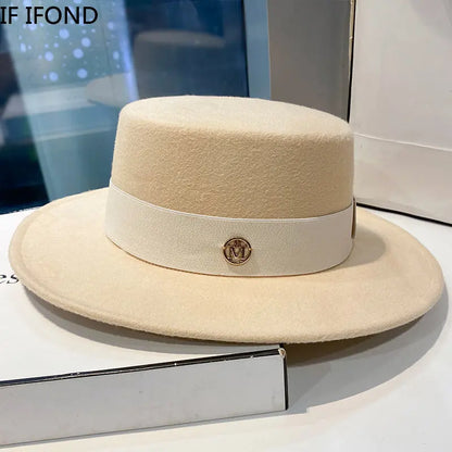 Fedora Hats for Women and Men - Elegant Fashion Bowler Dress Caps with Ribbon Band, Felt Jazz Hat for Weddings, Church, Panama Style