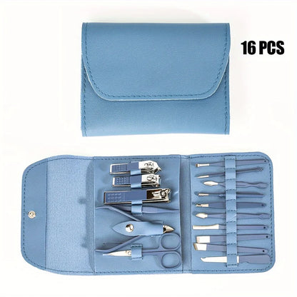 16-Piece Professional Nail Clippers & Cuticle Nippers Set – Manicure & Pedicure Kit with Travel Case