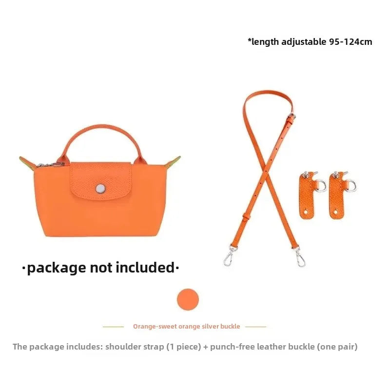 Leather Replacement Crossbody Bag Strap for Longchamp Mini — Earthy Color Shoulder Strap, No Punching Needed