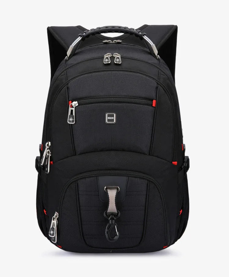 Swiss Multifunctional 17 Inch Laptop Backpack – Durable Travel Bag with USB Charging Port, Water-Resistant College Bookbag