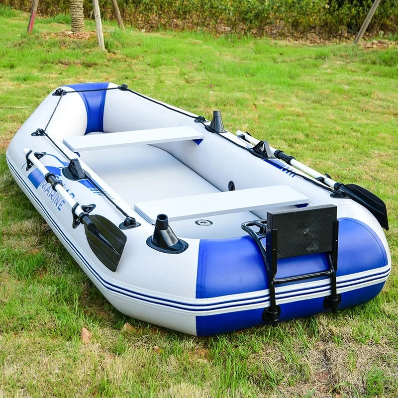 Solarmarine PVC Inflatable Belly Boat – River Fishing Kayak, Fishing Boat with Outboard Engine Installation Option