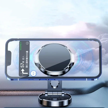 720° Foldable Magnetic Car Phone Holder – Strong Magnetic Round Mount for Universal Smartphones
