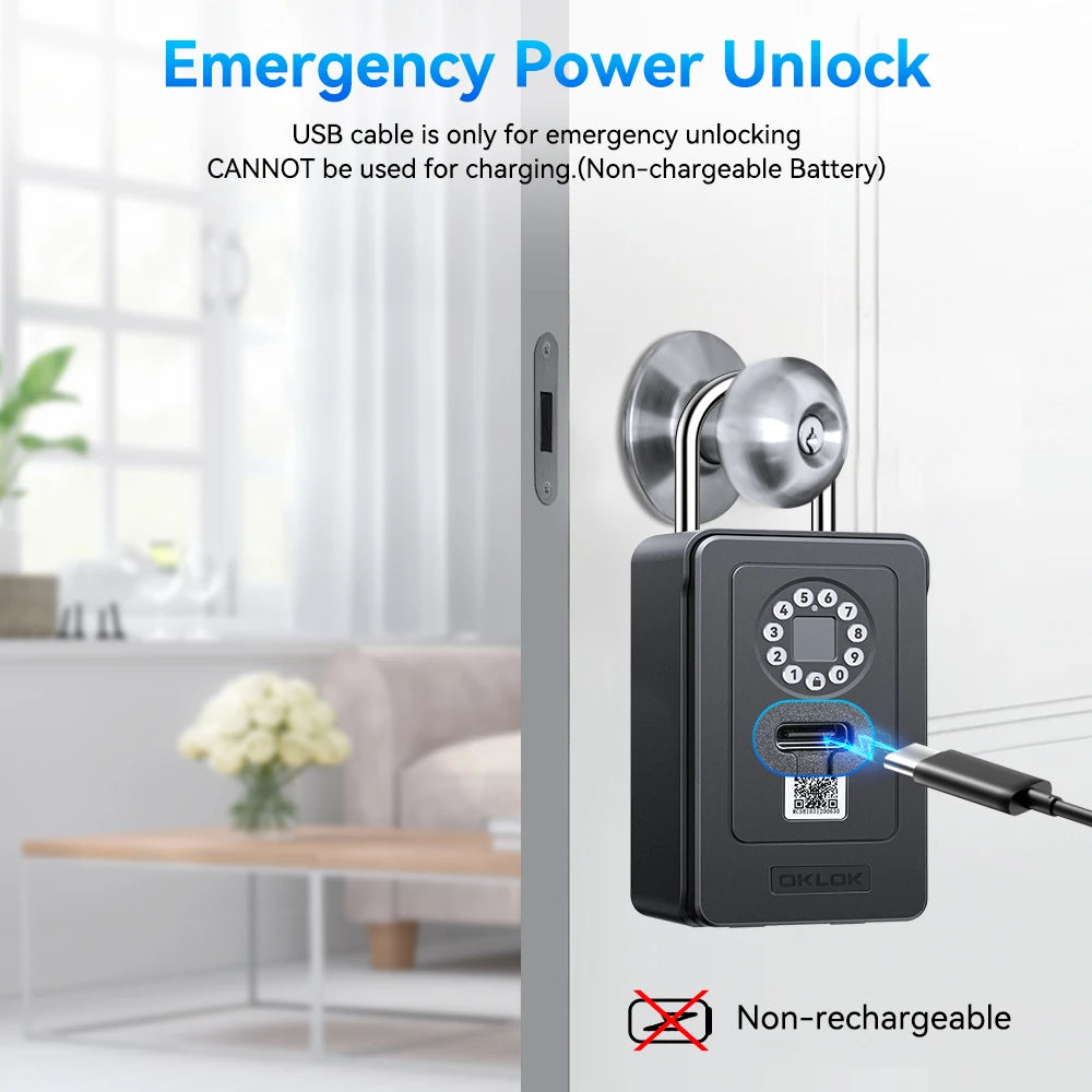 Camluxy Smart Key Box with Fingerprint & Digital Code Lock - Secure Storage with IC Card & Combination Unlock