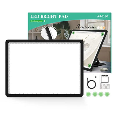 A3/A4 LED Light Drawing Board - Adjustable 6-Level Brightness Tracing Pad with Stand & Magnets for Architects
