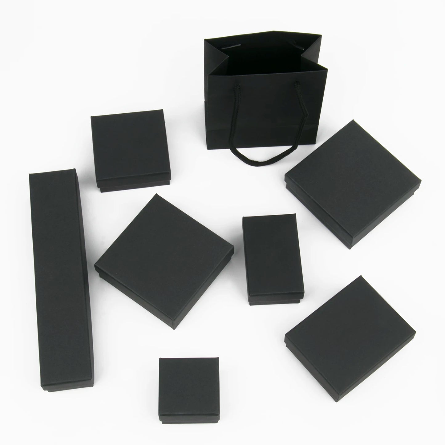 Black Square Jewelry Gift Box Organizer — Display & Packaging for Rings, Earrings, Necklaces, Bracelets, Brooches